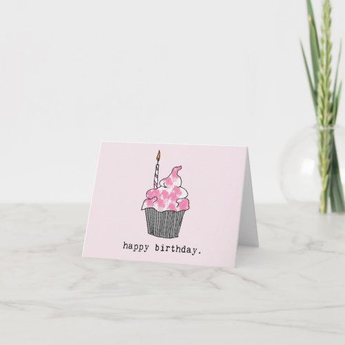 Hand_Drawn Cupcake Birthday Card