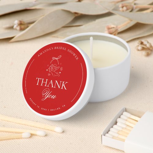 Hand Drawn Cupid Cherub Red Bridal Shower Favor