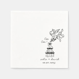 Hand Drawn Cupid Icon Cocktail Wedding Napkins