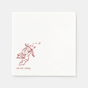 Hand Drawn Cupid Icon Wedding Napkins