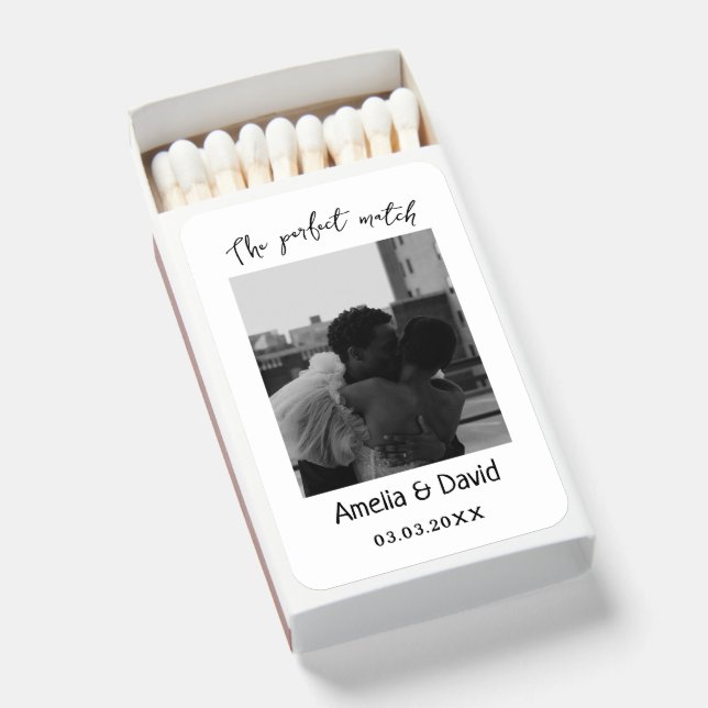 hand drawn Custom Champagne Tower Cocktail Wedding Matchboxes (Front Open)