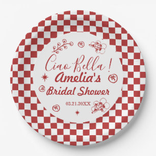 Hand drawn Custom Ciao Bella Tomato Party Decor, Paper Plates