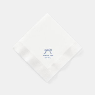 Hand drawn Custom Couple wedding Cocktail Napkins
