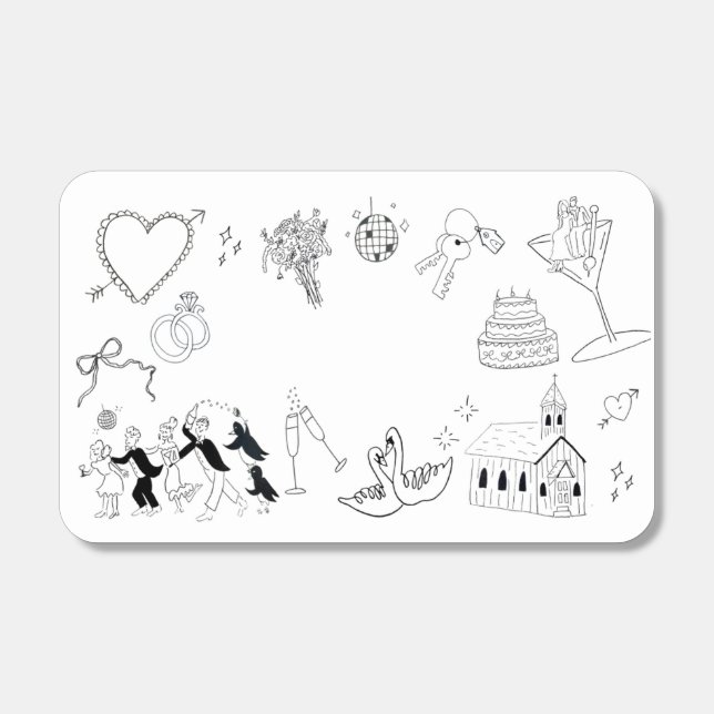 Hand Drawn Custom Wedding Matchbooks (Front)