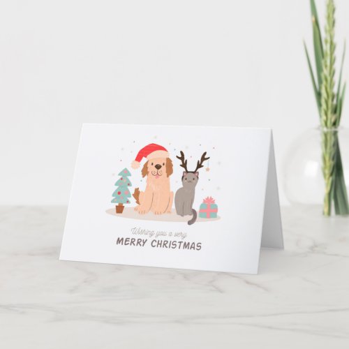 Hand drawn cute Christmas Holiday Card