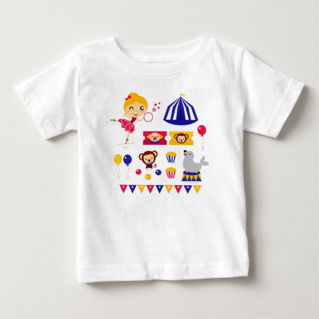 Hand drawn cute Circus edition : Ballerina stuff Baby T-Shirt (Front)