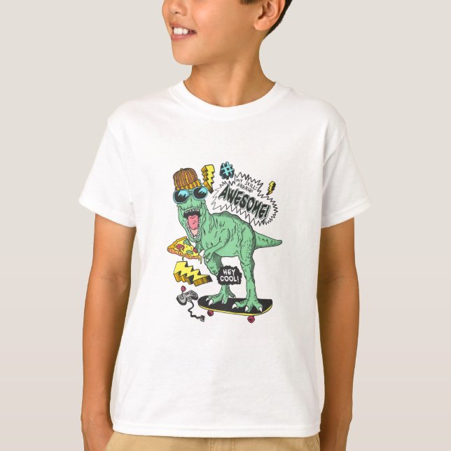 Hand-Drawn Cute Dinosaur –  T-Shirt (Front)