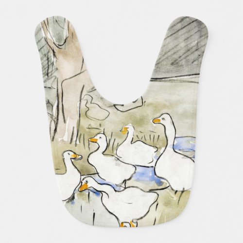 Hand Drawn Cute Duck Photos White Duck Clipart Fam Baby Bib