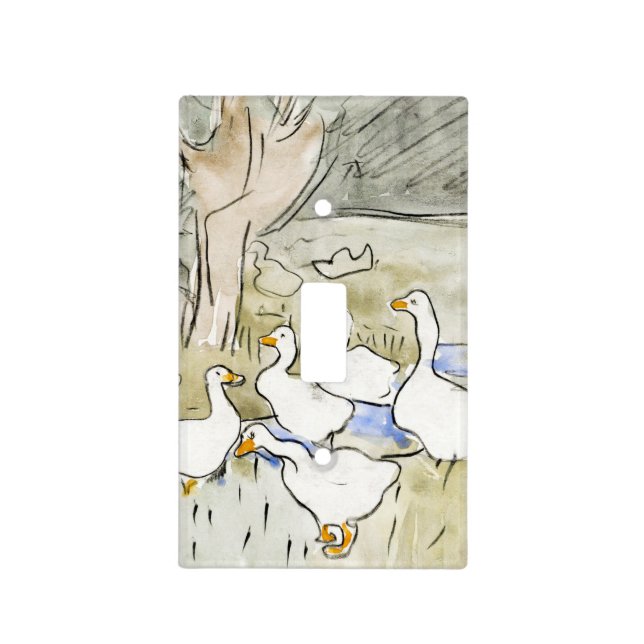Hand Drawn Cute Duck Photos White Duck Clipart Fam Light Switch Cover (Front)