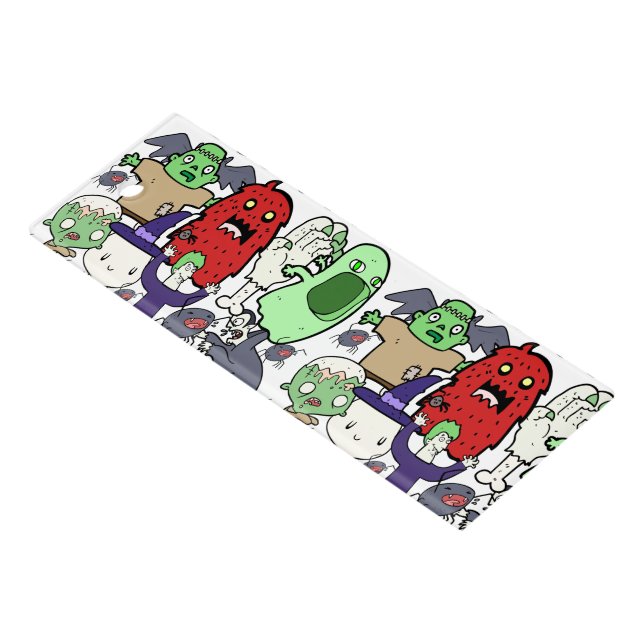 Hand drawn cute Ghost Fun cartoon artwork red Ruler (Angled)
