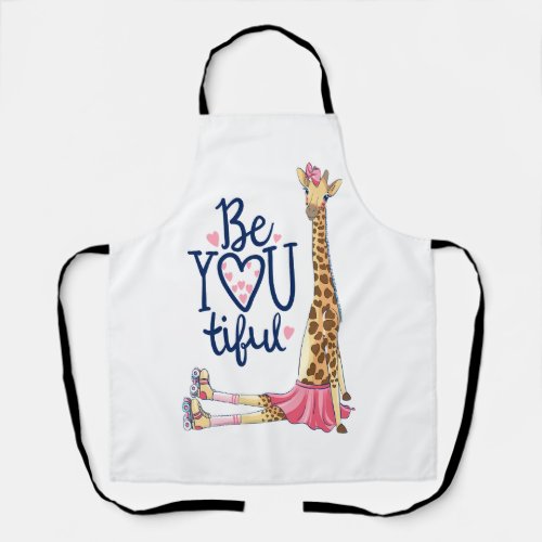 Hand drawn cute giraffe illustration apron