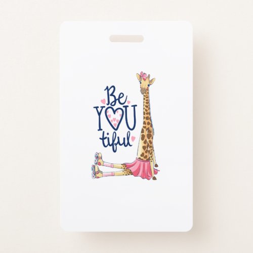 Hand drawn cute giraffe illustration badge