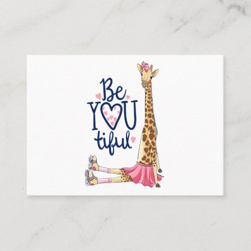Hand drawn cute giraffe illustration business card
