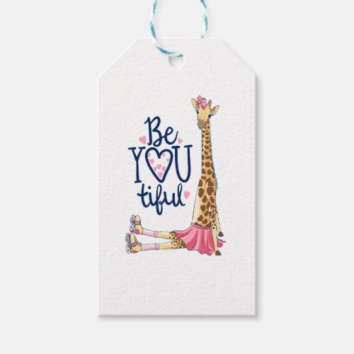 Hand drawn cute giraffe illustration gift tags