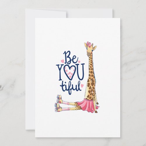 Hand drawn cute giraffe illustration holiday card