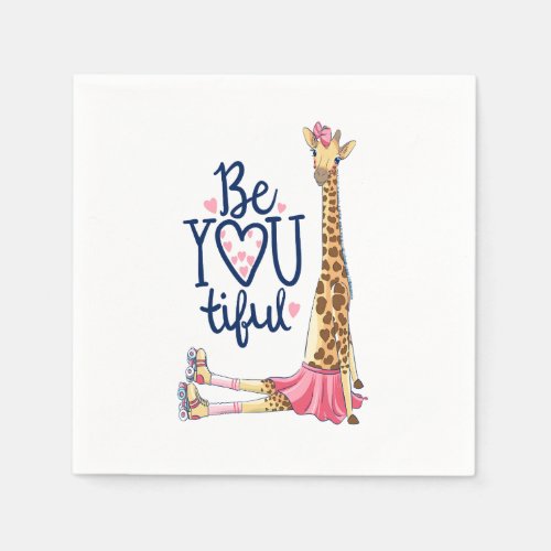 Hand drawn cute giraffe illustration napkins