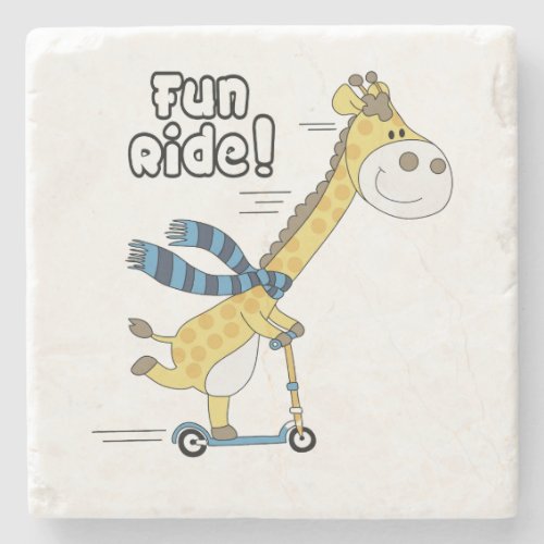 Hand drawn cute giraffe stone coaster