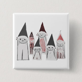 Hand-Drawn Cute Little Christmas Characters Button