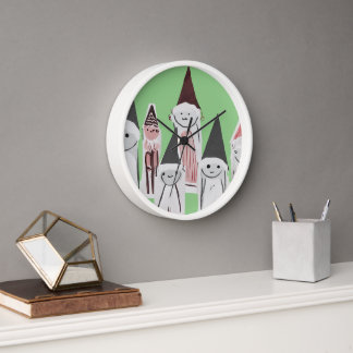 Hand-Drawn Cute Little Christmas Characters Clock