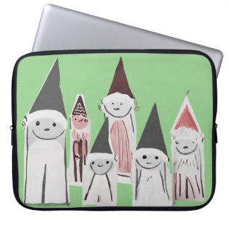 Hand-Drawn Cute Little Christmas Characters Laptop Sleeve