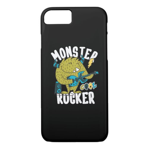 hand drawn cute monster playing guitar iPhone 87 case