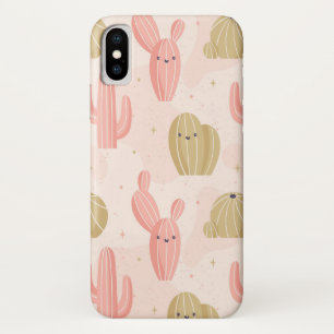 hand drawn  cute pink cactus iPhone x case