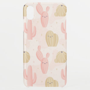hand drawn cute pink cactus iPhone XS max case