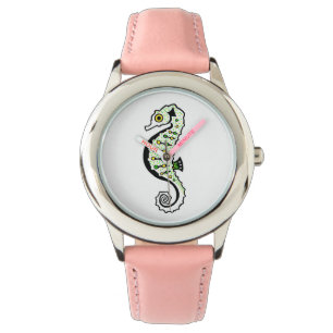 Hand drawn - Cute SEAHORSE  - Nature - Girls watch