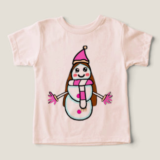 Hand-Drawn Cute Snow Woman – A Young Artist's Visi Toddler T-shirt