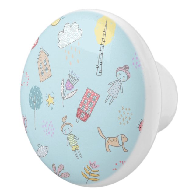 Hand Drawn Cute Stuff ID360 Ceramic Knob (Right)
