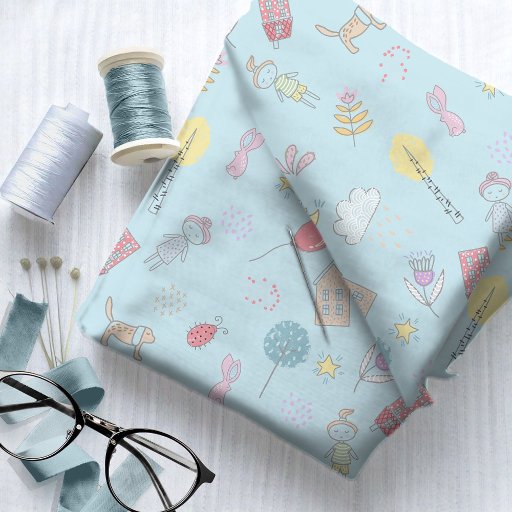 Hand Drawn Cute Stuff ID360 Fabric