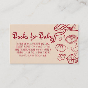 Hand Drawn Cutie Pie Autumn Baby Books for Baby Enclosure Card