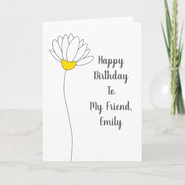 Hand Drawn Daisy Card (Front)