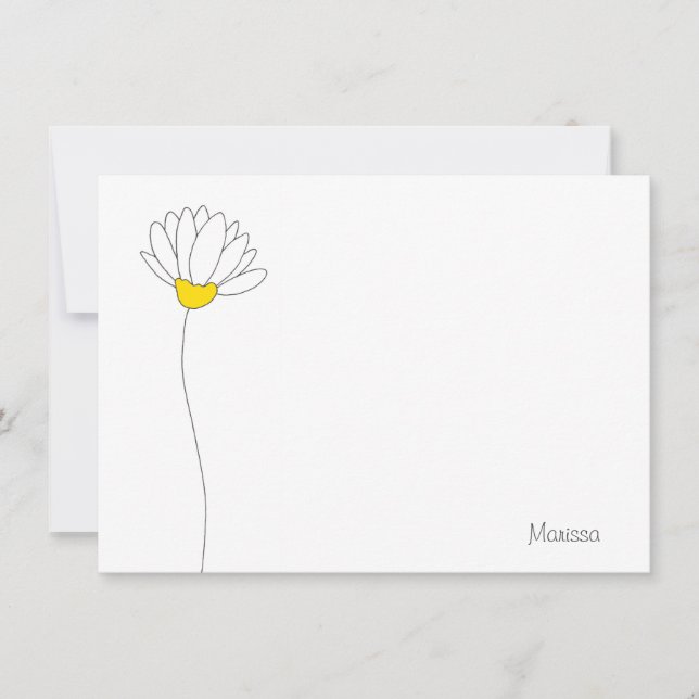 Hand Drawn Daisy Note Card (Front)