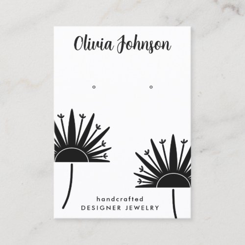 Hand Drawn Dandelions Jewelry Earring Display Business Card