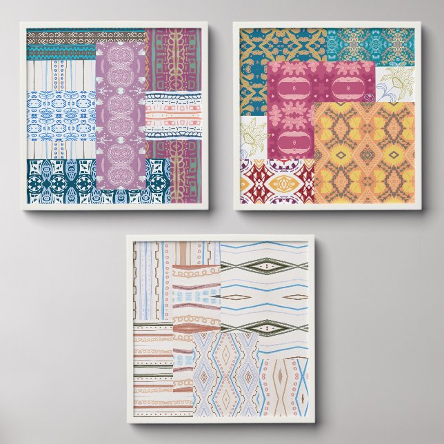 Hand-Drawn Decorative Patterns Inspired  Peel And Stick Photo Tile (Front Set)