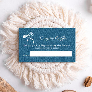 Hand Drawn Diaper Raffle Blue Jean Baby Shower Enclosure Card