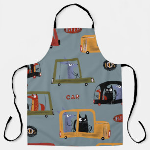 Hand drawn digital pencil pastel color seamless pa apron