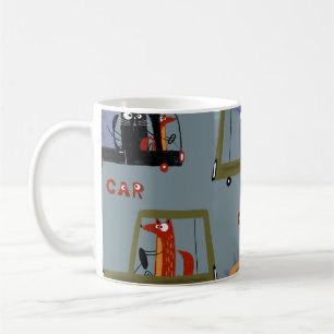 Hand drawn digital pencil pastel color seamless pa coffee mug