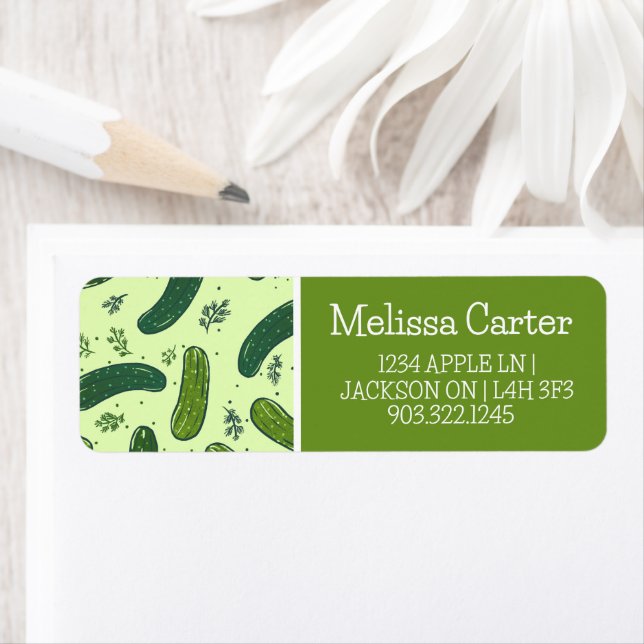 Hand Drawn Dill Pickle Pattern Label (Insitu)