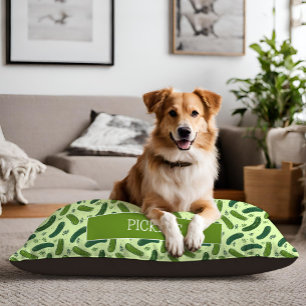 Hand Drawn Dill Pickle Pattern Pet Bed