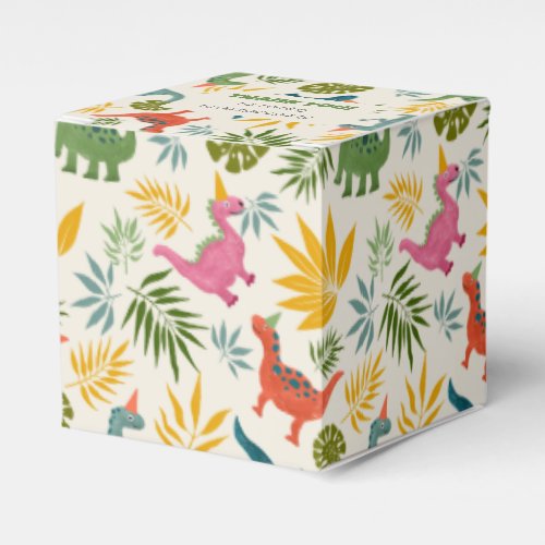 Hand_drawn Dinosaur Colorful Wild Birthday Party Favor Boxes