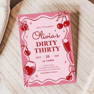 Hand Drawn Dirty Thirty Birthday Party Invitation