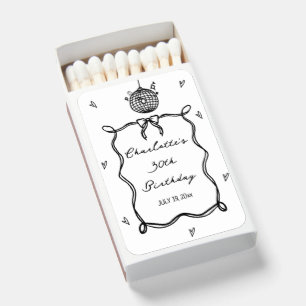 hand drawn disco ball Birthday Party Matchboxes