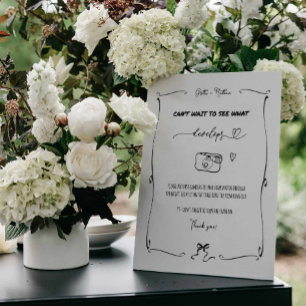 Hand drawn Disposable Camera Foam Board Wedding
