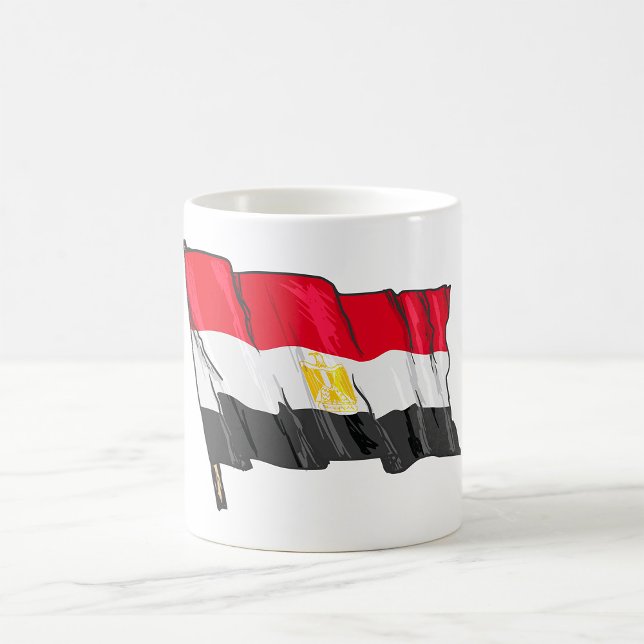 Hand-Drawn Distressed Egypt Flag Coffee Mug (Creator Uploaded)