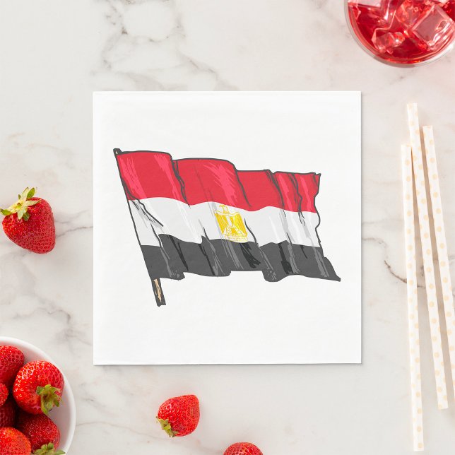 Hand-Drawn Distressed Egypt Flag Napkins (Creator Uploaded)