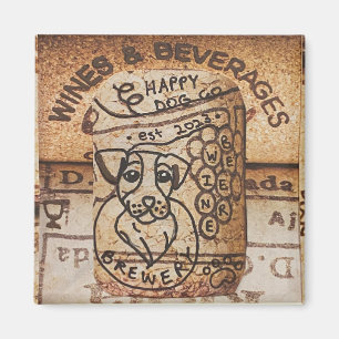 Hand Drawn Dog Brewery Magnet