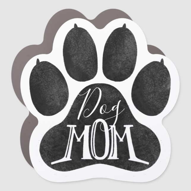 Hand Drawn Dog Mom Paw Pet Parent Car Magnet (Front)