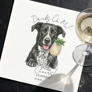 Hand Drawn Dog Portrait Signature Drink  Napkins